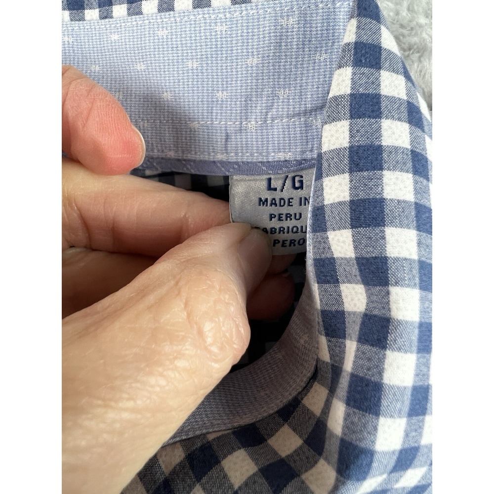 Tommy Bahama Island‎ Zone Picnic Plaid Long Sleeve Pima Cotton Blend Men's L - Picture 6 of 9